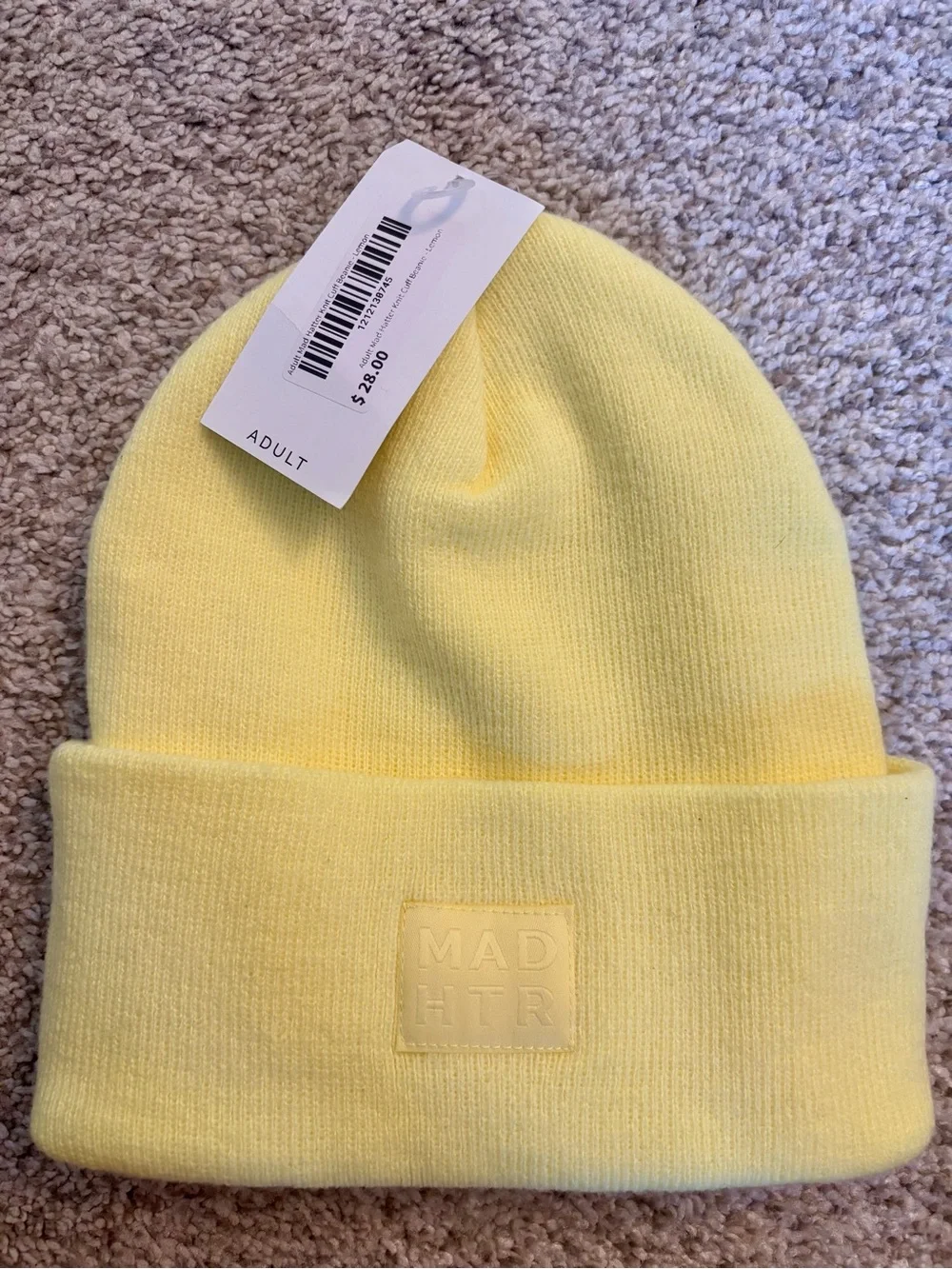 Adult Yellow Beanie Hat